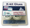 K-kit glue box with Torr Seal glue set and epoxy mounting glue set